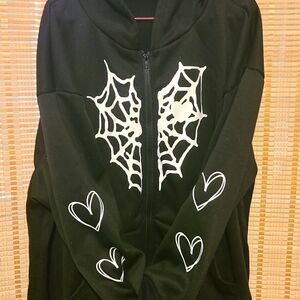 Spiderweb Hoodie with hearts